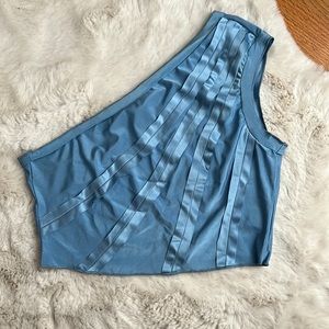 Blue one shoulder shein crop top, NEVER WORN